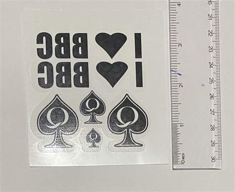 6 Sheet Temporary Tattoo Set QoS, BBC ONLY, I Love BBC 38。